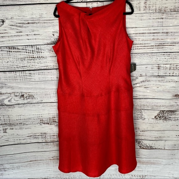 JONES NEW YORK WOMAN Grenadine Coral Orange Sleeveless Career Sheath Dress NWT - Picture 1 of 7
